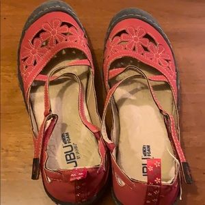 JBU red comfy shoes never worn